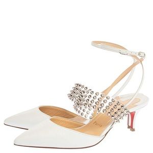 Christian Louboutin Levita white kitten heel